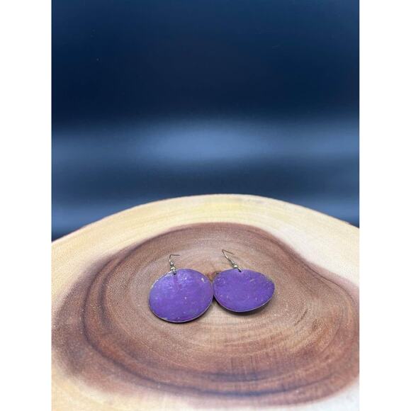 Vintage Painted Spiral Metal Earrings - Picture 5 of 5